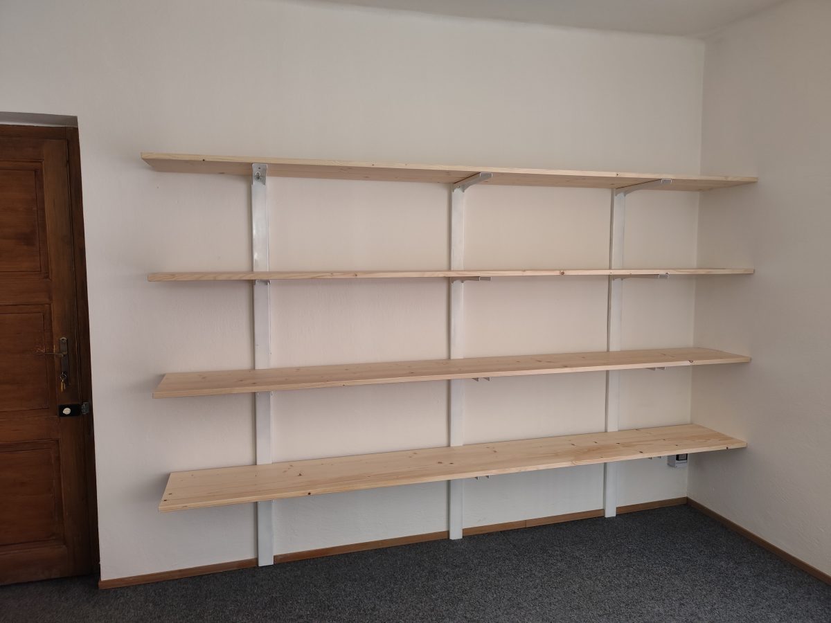 Modulární policový regál - masivní ocel 3 mm